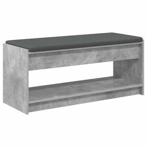 vidaXL Chodbičkov&aacute; lavice s pol&scaron;t&aacute;řem Betonově &Scaron;ed&aacute; 103 x 38 x 45 cm