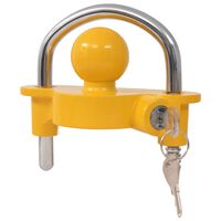 vidaXL Zámek tažného kloubu s 2 klíči, ocel a hliníková slitina, žlutý