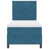 vidaXL Postel s boxspringem s matrac&iacute; Tmavě modr&aacute; 90 x 190 cm textil