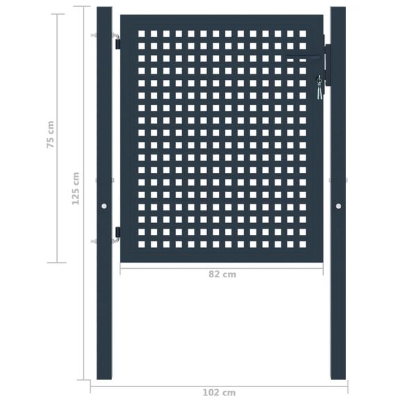 vidaXL Plotov&aacute; branka antracitov&aacute; 102 x 75 cm ocelov&aacute;