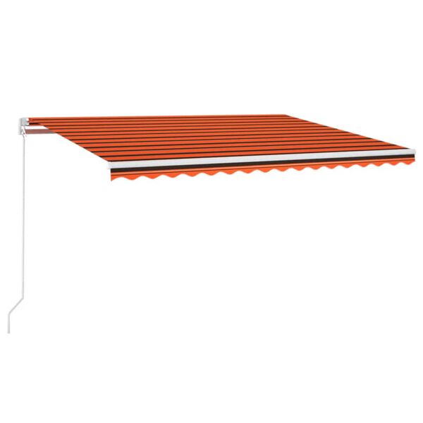 vidaXL Ručně zatahovac&iacute; mark&yacute;za s LED světlem 400x300 cm oranžovohněd&aacute;