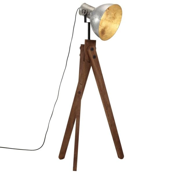 vidaXL Stojac&iacute; lampa 25 W vintage stř&iacute;brn&aacute; 45 x 45 x 120 cm E27