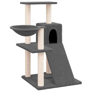 vidaXL &Scaron;krabadlo pro kočky se sisalov&yacute;mi sloupky tmavě &scaron;ed&eacute; 82 cm