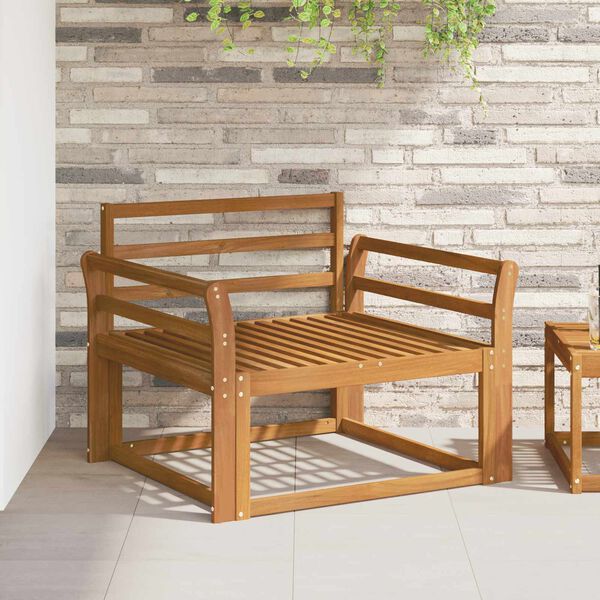 vidaXL Venkovn&iacute; středn&iacute; pohovka Masivn&iacute; ak&aacute;tov&eacute; dřevo Př&iacute;rodn&iacute;