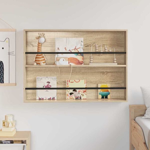 vidaXL Reg&aacute;l na časopisy Sonoma dub 100 x 12 x 70 cm kompozitn&iacute; dřevo