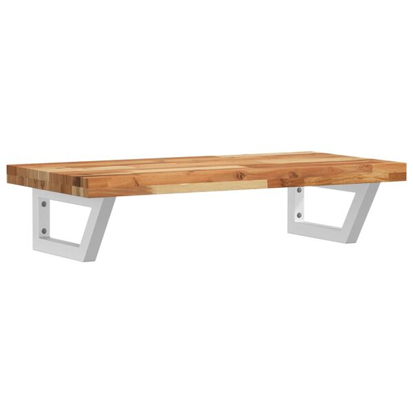 vidaXL Deska pod umyvadlo n&aacute;stěnn&aacute; ocel a masivn&iacute; ak&aacute;ciov&eacute; dřevo