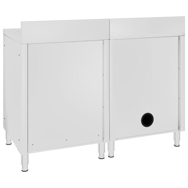 vidaXL Gastro kuchyňsk&aacute; dřezov&aacute; skř&iacute;ňka nerezov&aacute; ocel 120 x 60 x 96 cm