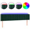 vidaXL Čelo postele s LED tmavě zelen&eacute; 203 x 16 x 78/88 cm samet