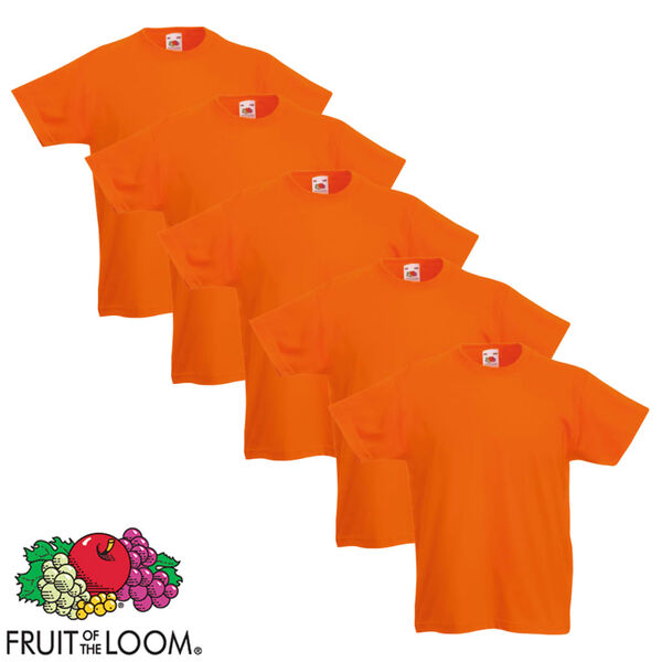 Fruit of the Loom Origin&aacute;ln&iacute; dětsk&eacute; tričko 5 kusů oranžov&eacute; vel. 128