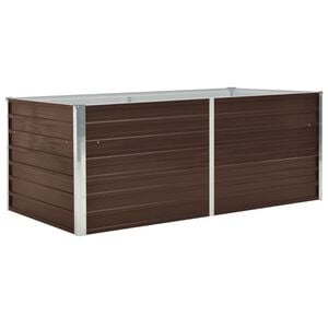 vidaXL Vyv&yacute;&scaron;en&yacute; zahradn&iacute; truhl&iacute;k 160x80x45 cm pozinkovan&aacute; ocel hněd&yacute;