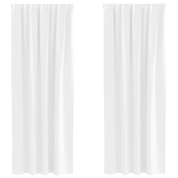 vidaXL Z&aacute;věsy na zatemněn&iacute; s kroužky 2 pcs Jasně b&iacute;l&aacute; 260 x 140 cm