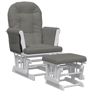 vidaXL Křeslo glider se stoličkou tmavě &scaron;ed&eacute; textil