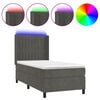 vidaXL Box spring postel s matrac&iacute; a LED tmavě &scaron;ed&aacute; 90x190 cm samet