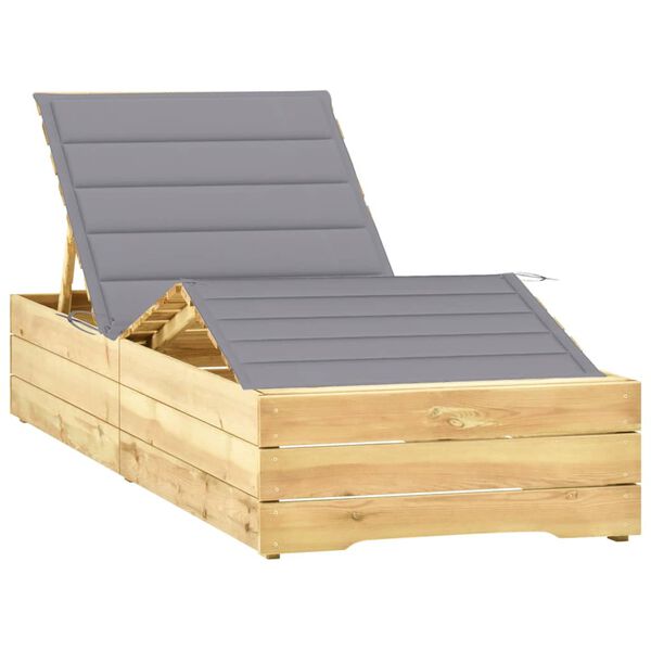 vidaXL Zahradn&iacute; leh&aacute;tko s &scaron;edou podu&scaron;kou impregnovan&eacute; borov&eacute; dřevo