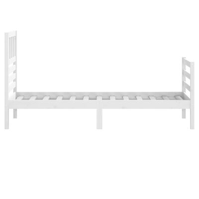 vidaXL Rám postele bílý 75 x 190 cm Small Single masivní dřevo
