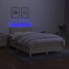 vidaXL Box spring postel s matrac&iacute; a LED kr&eacute;mov&aacute; 120 x 200 cm textil