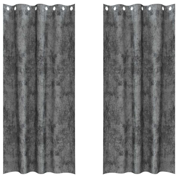 vidaXL Sametov&eacute; z&aacute;věsy se z&aacute;clonami 2 pcs &Scaron;ed&aacute; 245 x 140 cm samet