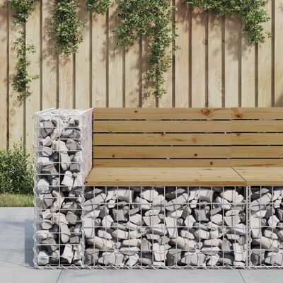 vidaXL Zahradní lavice gabionový design 92 x 71 x 65,5 cm borové dřevo