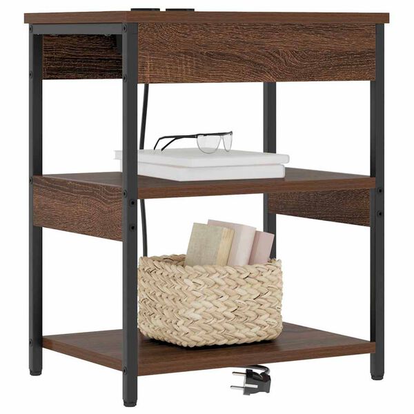 vidaXL Nočn&iacute; skř&iacute;ňka 2 pcs Hněd&yacute; dub 41 x 31 x 51 cm kompozitn&iacute; dřevo