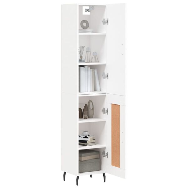 vidaXL Skř&iacute;ň highboard b&iacute;l&aacute; 34,5 x 34 x 180 cm kompozitn&iacute; dřevo