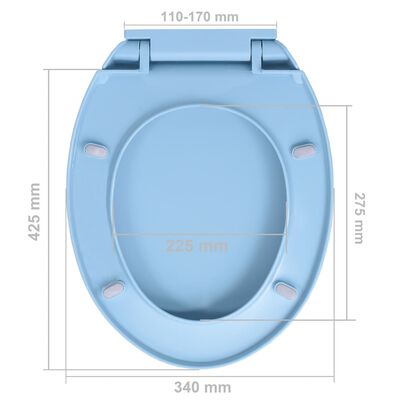 vidaXL WC sedátko s pomalým sklápěním rychloupínací modré oválné