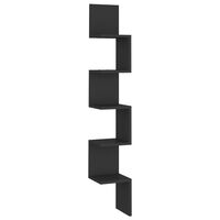 vidaXL Nástěnná rohová police černá 20 x 20 x 127,5 cm dřevotříska
