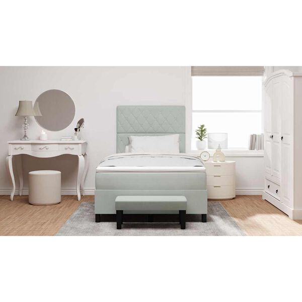 vidaXL Postel s boxspringem s matrac&iacute; Světle &scaron;ed&aacute; 120 x 190 cm samet