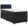 vidaXL Postel boxspring s matrac&iacute; s LED p&aacute;sky Čern&aacute; 90 x 190 cm Samet