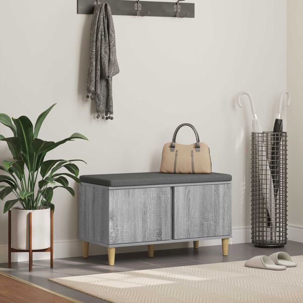 vidaXL Chodbičkov&aacute; lavice s pol&scaron;t&aacute;řem &Scaron;ed&aacute; Sonoma 60 x 38 x 46 cm