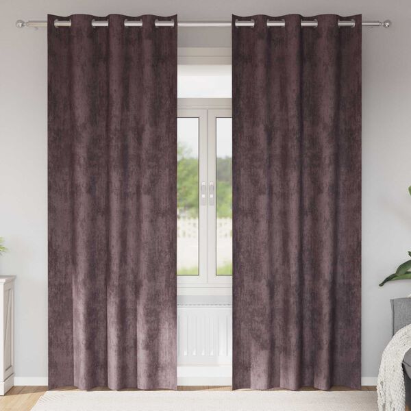 vidaXL Sametov&eacute; z&aacute;věsy se z&aacute;clonami 2 pcs Hněd&aacute; 245 x 140 cm samet