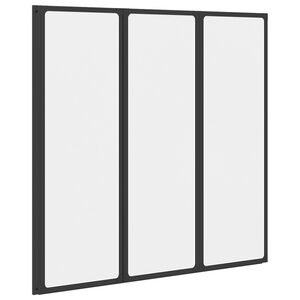 vidaXL Sprchov&aacute; z&aacute;stěna Čern&yacute; 120 x 2 x 117 cm Hlin&iacute;k a PP
