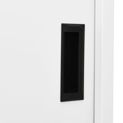 vidaXL Kancelářská skříň s posuvnými dveřmi bílá 90 x 40 x 180 cm ocel