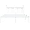 vidaXL Kovov&yacute; r&aacute;m postele s čelem b&iacute;l&yacute; 140 x 190 cm