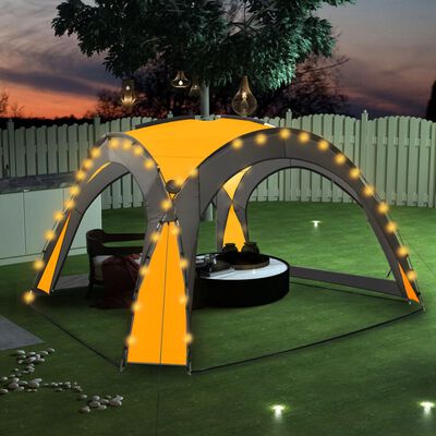 vidaXL Party stan s LED světly 4 boční stěny 3,6 x 3,6 x 2,3 m žlutý