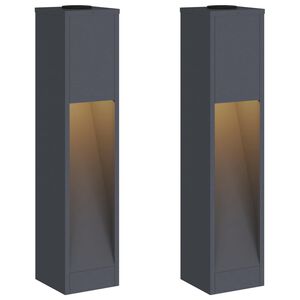 vidaXL Sol&aacute;rn&iacute; LED osvětlen&iacute; cesty 2 ks Tepl&aacute; b&iacute;l&aacute; 18 x 18 x 80 cm