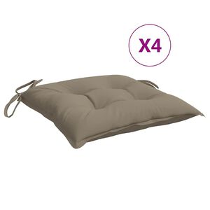 vidaXL Podu&scaron;ky na židli 4 ks taupe 50 x 50 x 7 cm oxfordsk&aacute; l&aacute;tka