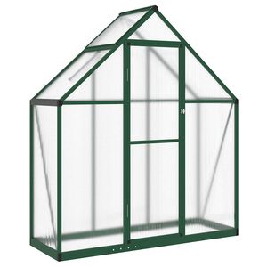 vidaXL Sklen&iacute;k s podkladov&yacute;m r&aacute;mem zelen&yacute; 169 x 58 x 195 cm hlin&iacute;k