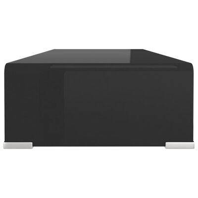 vidaXL TV stolek / podstavec na monitor černé sklo 70x30x13 cm