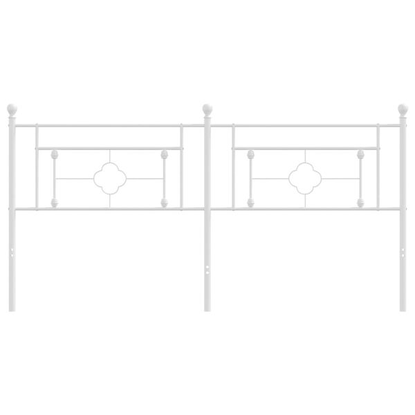 vidaXL Kovov&eacute; n&aacute;hradn&iacute; čelo postele b&iacute;l&eacute; 180 cm