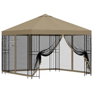 vidaXL Zahradn&iacute; alt&aacute;n se stěnami 3 x 3 m B&eacute;žov&aacute; Polyester a ocel