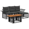 vidaXL Sada zahradn&iacute;ch pohovek 5 ks Čern&aacute; a tmavě &scaron;ed&aacute; polyratan