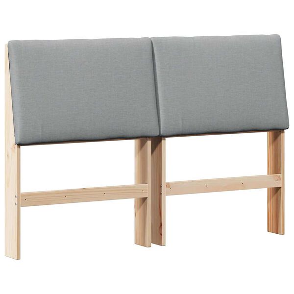 vidaXL Čalouněn&eacute; čelo postele Světle &scaron;ed&aacute; 150 cm Masivn&iacute; borov&eacute; dřevo