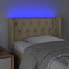vidaXL Čelo postele s LED kr&eacute;mov&eacute; 83 x 16 x 78/88 cm textil