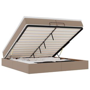 vidaXL Osmansk&yacute; r&aacute;m postele s matrac&iacute; cappuccino 200x200cm uměl&aacute; kůže