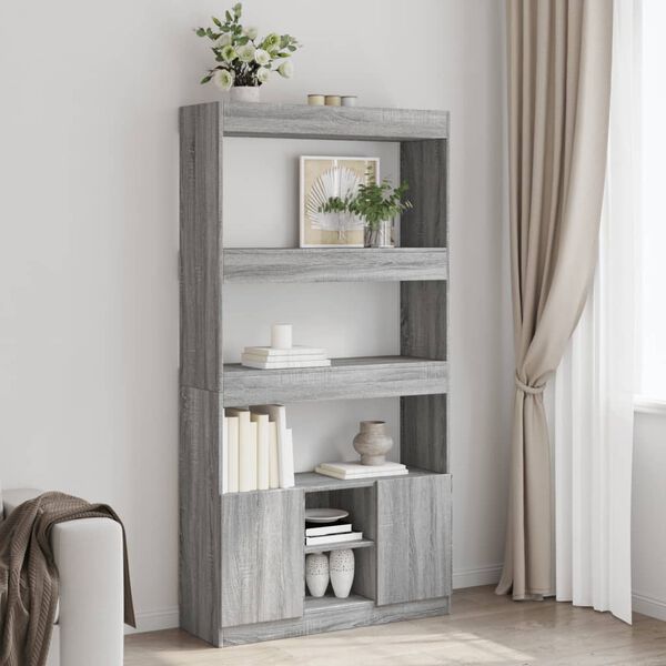 vidaXL Skříň highboard šedá sonoma 92 x 33 x 180 cm kompozitní dřevo