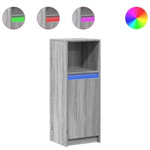 vidaXL Př&iacute;born&iacute;k LED &scaron;ed&yacute; sonoma 38 x 34 x 100 cm kompozitn&iacute; dřevo