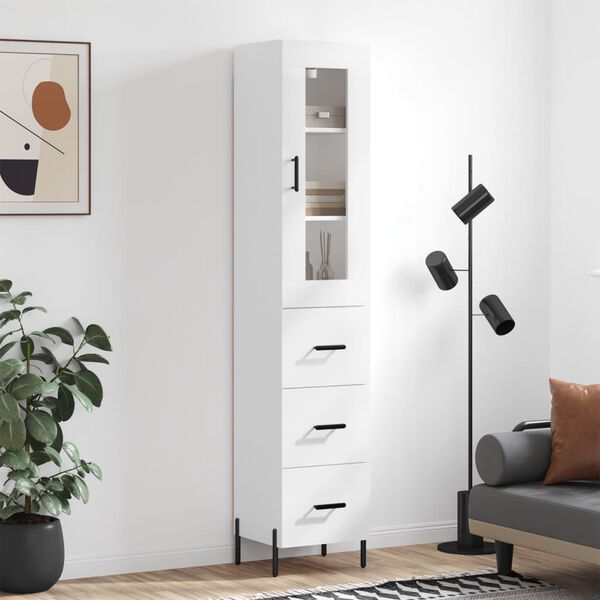 vidaXL Skříň highboard bílá 34,5 x 34 x 180 cm kompozitní dřevo