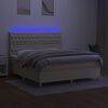 vidaXL Box spring postel s matrac&iacute; a LED kr&eacute;mov&aacute; 160x200 cm textil