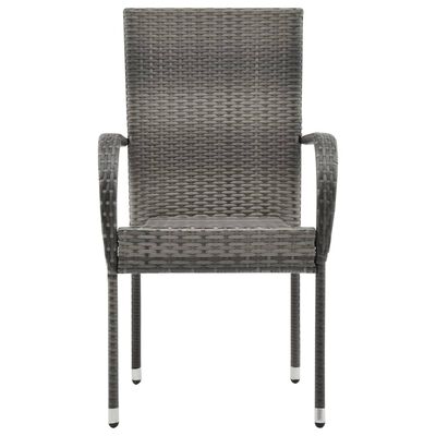 vidaXL Stohovatelné zahradní židle 6 ks šedé polyratan