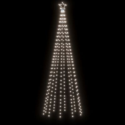 vidaXL Vánoční stromek kužel 310 studených bílých LED diod 100x300 cm